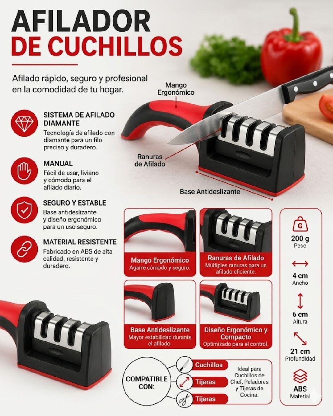 Afilador Cuchillos Manual